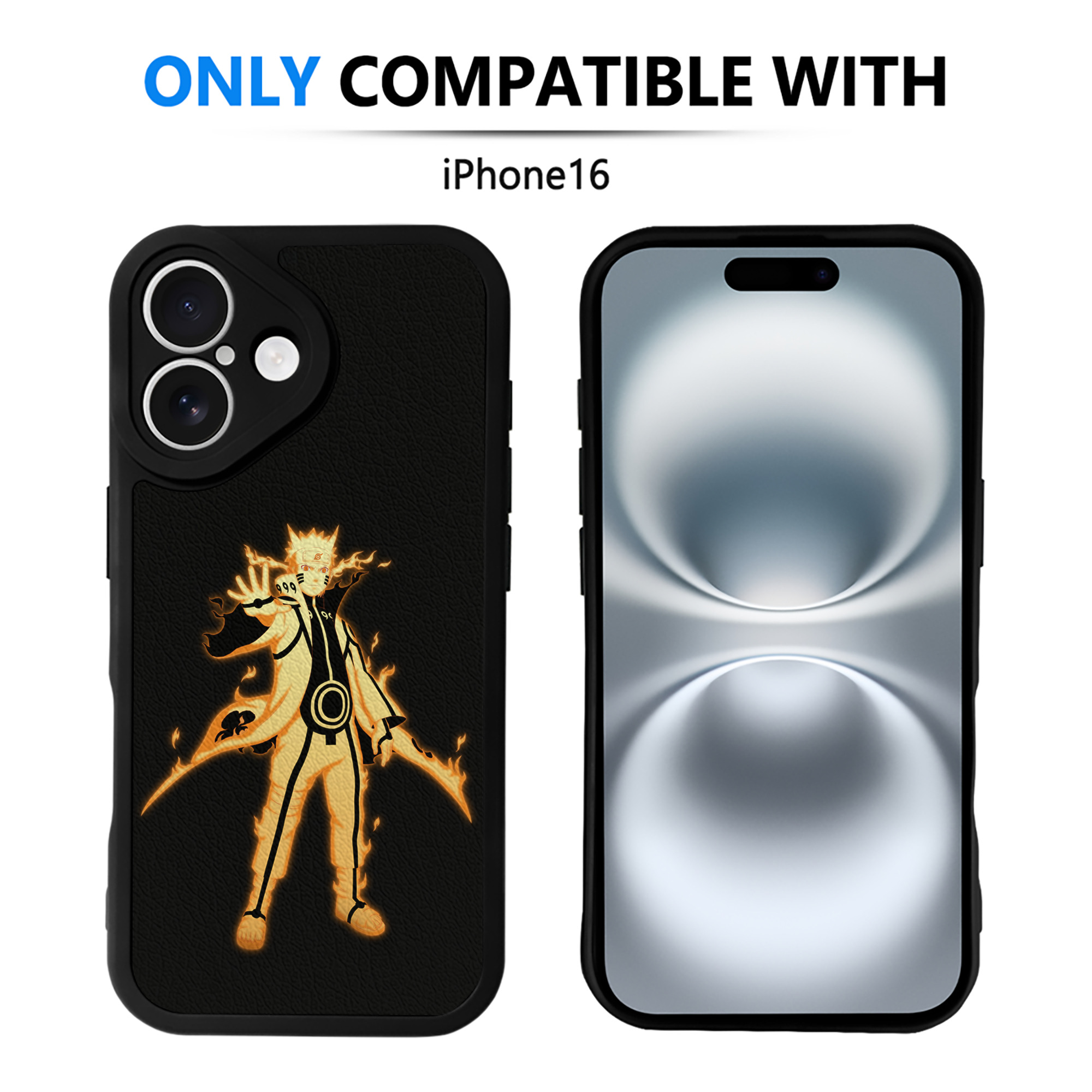 （画像用） NARUTO -ナルト- うずまき ナルト Uzumaki Naruto 【iPhone 16シリーズ対応】シリコンスマホケース（レザー調） 材質：シリコン